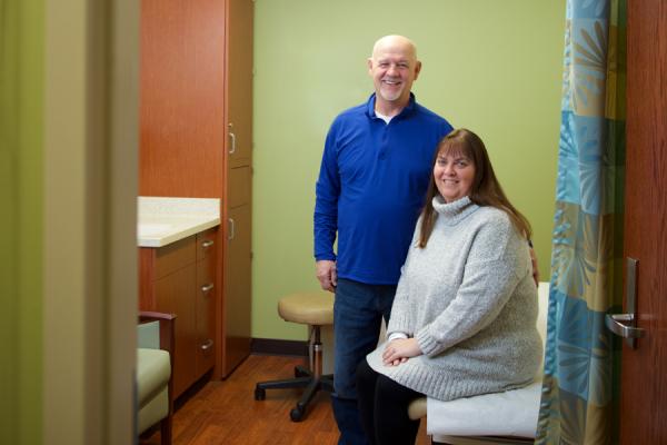 Couple in exam room